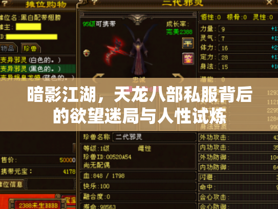 暗影江湖，天龙八部私服背后的欲望迷局与人性试炼