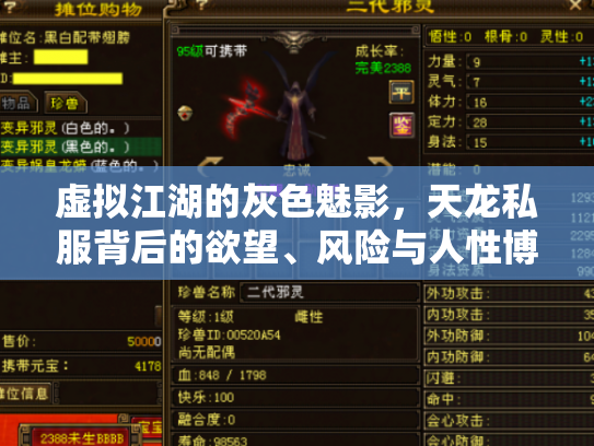 虚拟江湖的灰色魅影，天龙私服背后的欲望、风险与人性博弈