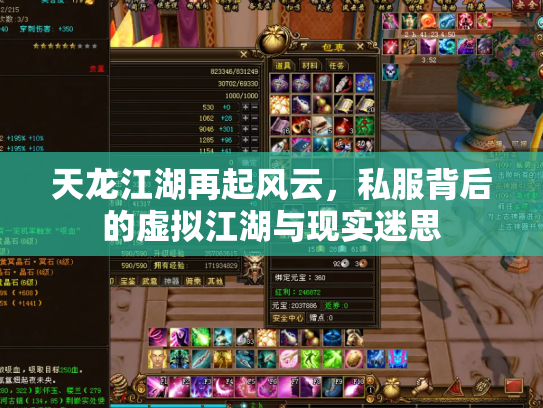 天龙江湖再起风云，私服背后的虚拟江湖与现实迷思
