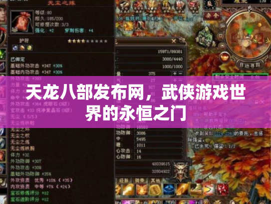 天龙八部发布网，武侠游戏世界的永恒之门