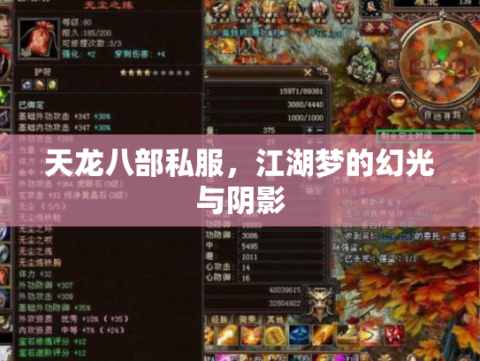 天龙八部私服，江湖梦的幻光与阴影