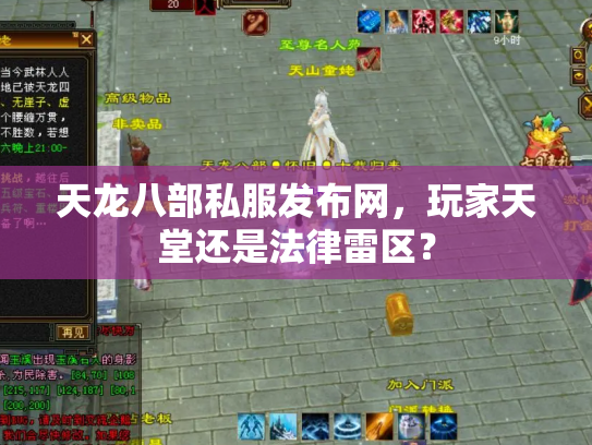 天龙八部私服发布网，玩家天堂还是法律雷区？