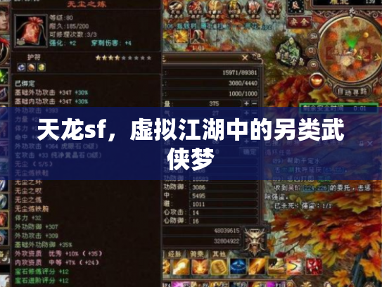 天龙sf，虚拟江湖中的另类武侠梦