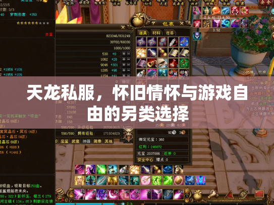 天龙私服，怀旧情怀与游戏自由的另类选择