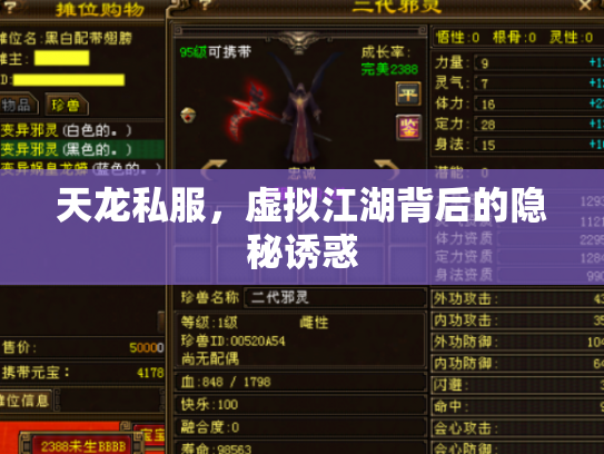 天龙私服，虚拟江湖背后的隐秘诱惑