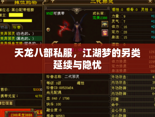 天龙八部私服，江湖梦的另类延续与隐忧