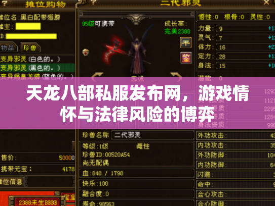 天龙八部私服发布网，游戏情怀与法律风险的博弈
