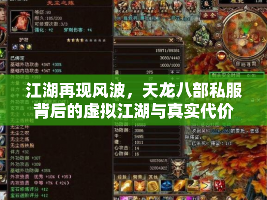 江湖再现风波，天龙八部私服背后的虚拟江湖与真实代价