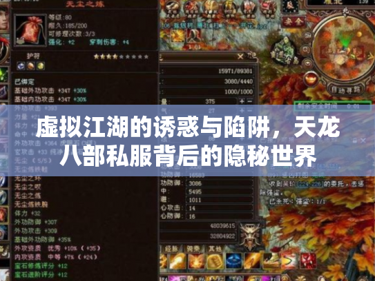 虚拟江湖的诱惑与陷阱，天龙八部私服背后的隐秘世界