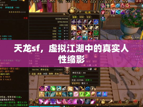 天龙sf，虚拟江湖中的真实人性缩影