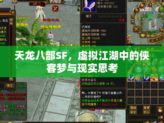 天龙八部SF，虚拟江湖中的侠客梦与现实思考