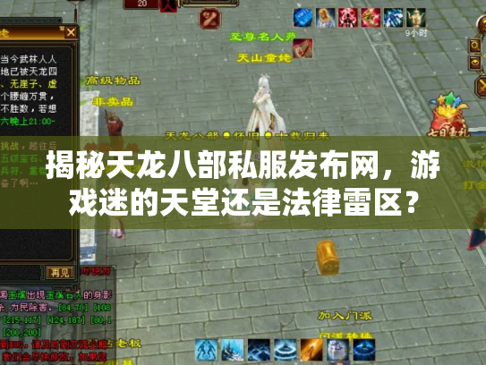 揭秘天龙八部私服发布网，游戏迷的天堂还是法律雷区？
