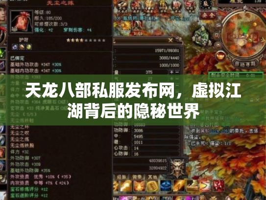 天龙八部私服发布网，虚拟江湖背后的隐秘世界
