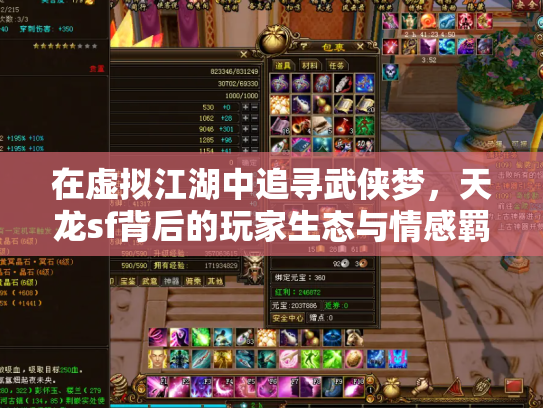 在虚拟江湖中追寻武侠梦，天龙sf背后的玩家生态与情感羁绊