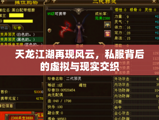 天龙江湖再现风云，私服背后的虚拟与现实交织