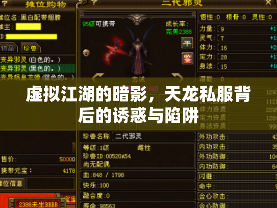 虚拟江湖的暗影，天龙私服背后的诱惑与陷阱