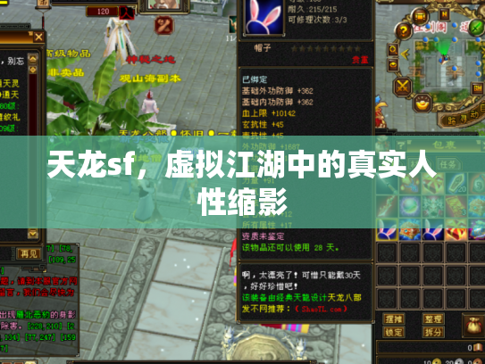 天龙sf，虚拟江湖中的真实人性缩影