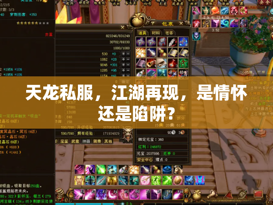 天龙私服，江湖再现，是情怀还是陷阱？