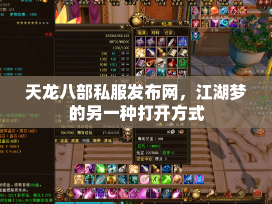 天龙八部私服发布网，江湖梦的另一种打开方式