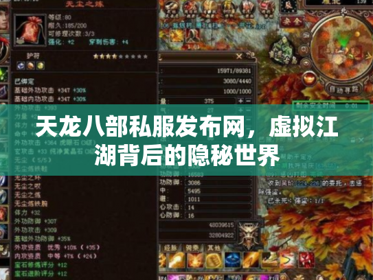 天龙八部私服发布网，虚拟江湖背后的隐秘世界