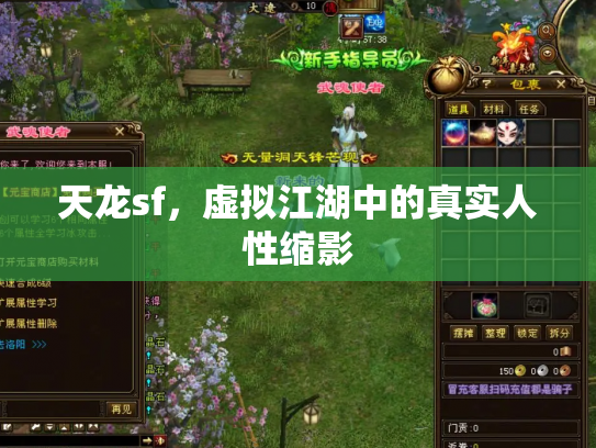 天龙sf，虚拟江湖中的真实人性缩影