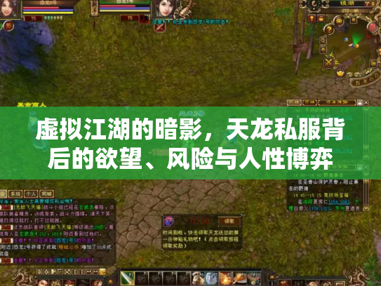 虚拟江湖的暗影，天龙私服背后的欲望、风险与人性博弈