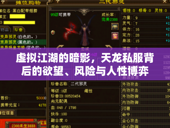 虚拟江湖的暗影，天龙私服背后的欲望、风险与人性博弈