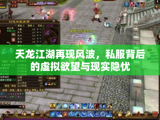 天龙江湖再现风波，私服背后的虚拟欲望与现实隐忧