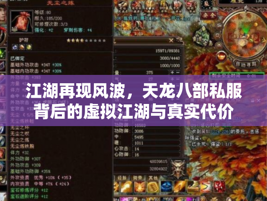 江湖再现风波，天龙八部私服背后的虚拟江湖与真实代价