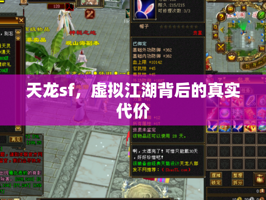 天龙sf，虚拟江湖背后的真实代价