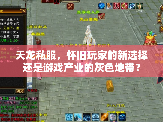 天龙私服，怀旧玩家的新选择还是游戏产业的灰色地带？