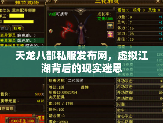 天龙八部私服发布网，虚拟江湖背后的现实迷思