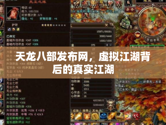 天龙八部发布网，虚拟江湖背后的真实江湖