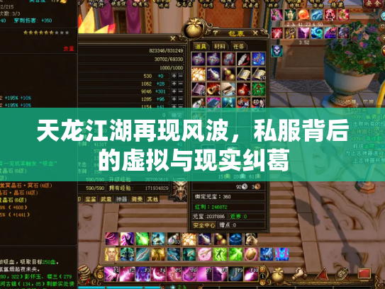 天龙江湖再现风波，私服背后的虚拟与现实纠葛