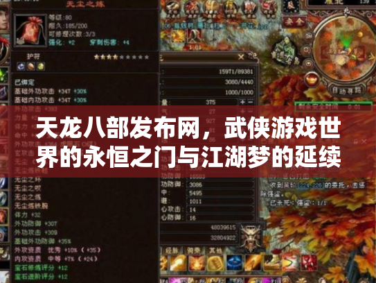 天龙八部发布网，武侠游戏世界的永恒之门与江湖梦的延续