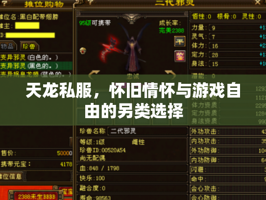 天龙私服，怀旧情怀与游戏自由的另类选择