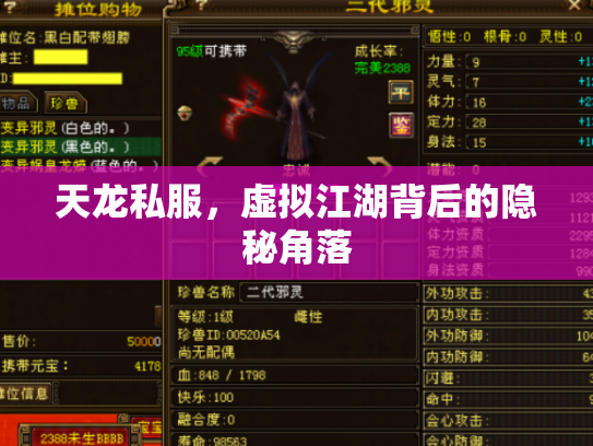天龙私服，虚拟江湖背后的隐秘角落