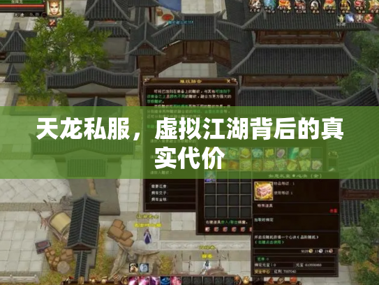 天龙私服，虚拟江湖背后的真实代价