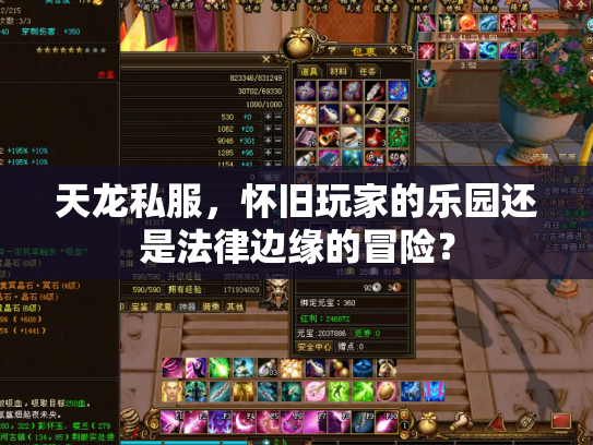 天龙私服，怀旧玩家的乐园还是法律边缘的冒险？