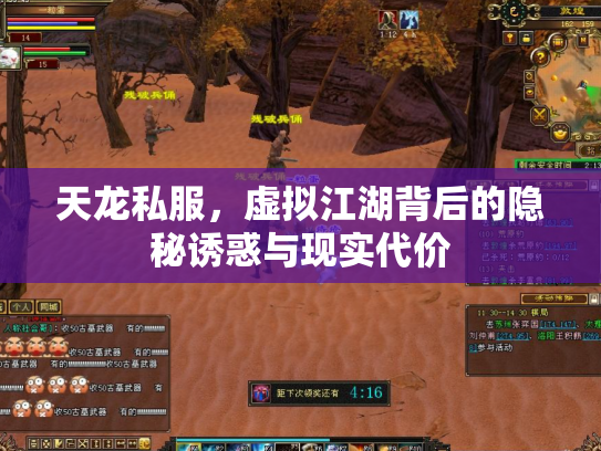 天龙私服，虚拟江湖背后的隐秘诱惑与现实代价