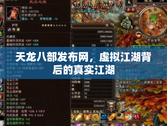 天龙八部发布网，虚拟江湖背后的真实江湖