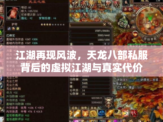 江湖再现风波，天龙八部私服背后的虚拟江湖与真实代价