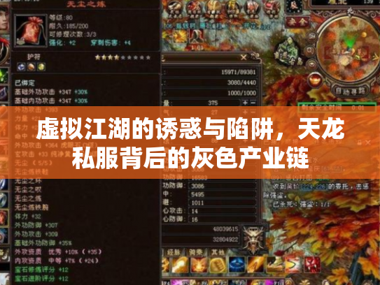 虚拟江湖的诱惑与陷阱，天龙私服背后的灰色产业链