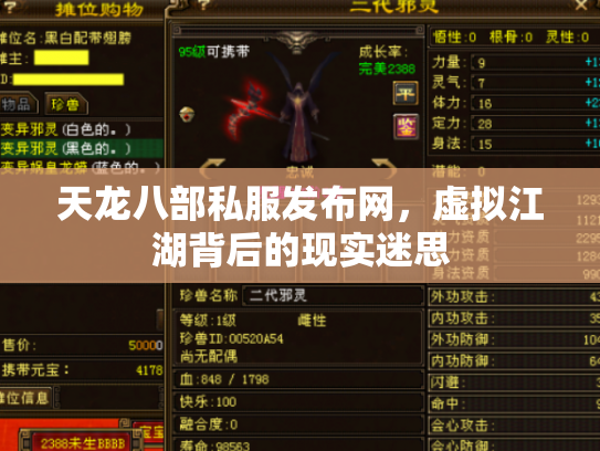 天龙八部私服发布网，虚拟江湖背后的现实迷思
