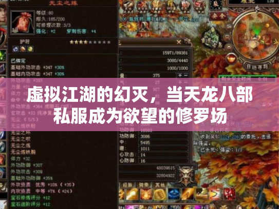 虚拟江湖的幻灭，当天龙八部私服成为欲望的修罗场