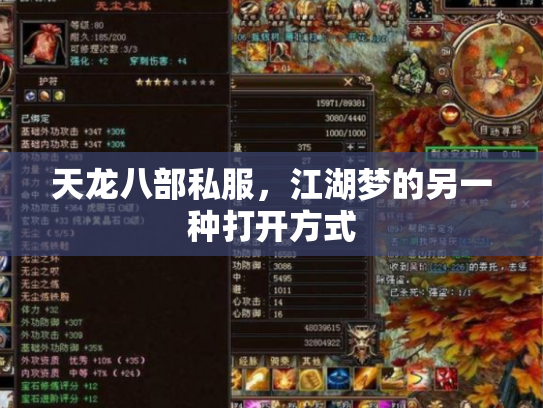 天龙八部私服，江湖梦的另一种打开方式