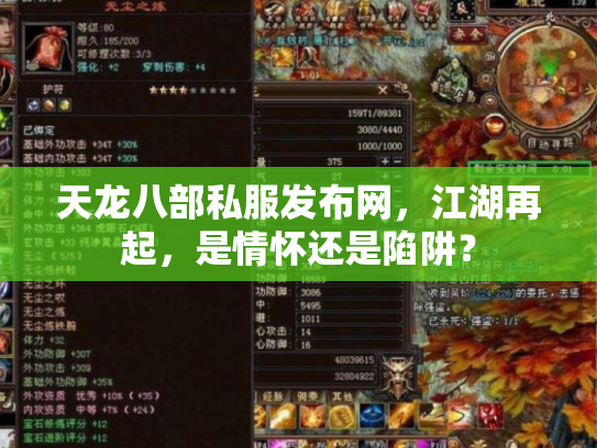 天龙八部私服发布网，江湖再起，是情怀还是陷阱？