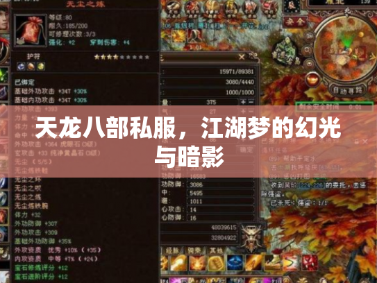 天龙八部私服，江湖梦的幻光与暗影