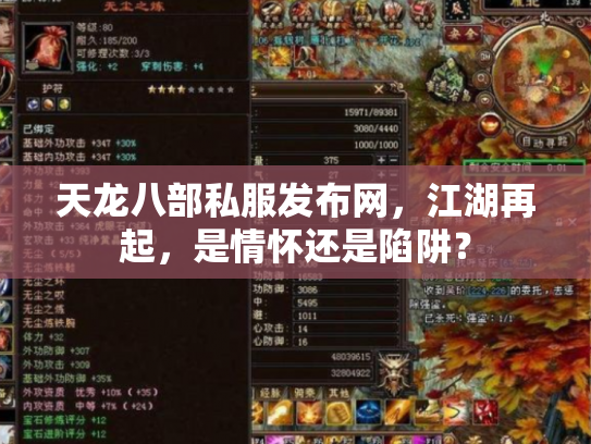 天龙八部私服发布网，江湖再起，是情怀还是陷阱？