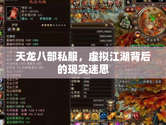 天龙八部私服，虚拟江湖背后的现实迷思